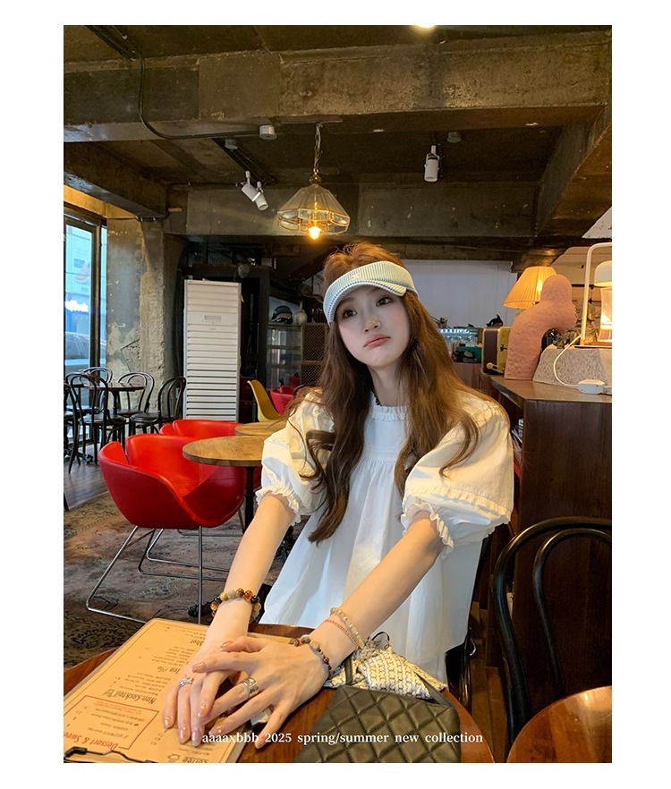 aaaaxbbb 千本樱特调 两色泡泡袖花边套装木耳边中袖上衣半身裙女 9 1746196671 详情图片 20