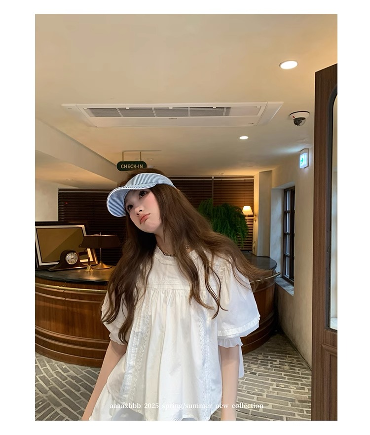 aaaaxbbb 千本樱特调 两色泡泡袖花边套装木耳边中袖上衣半身裙女 16 1746196671 详情图片 27